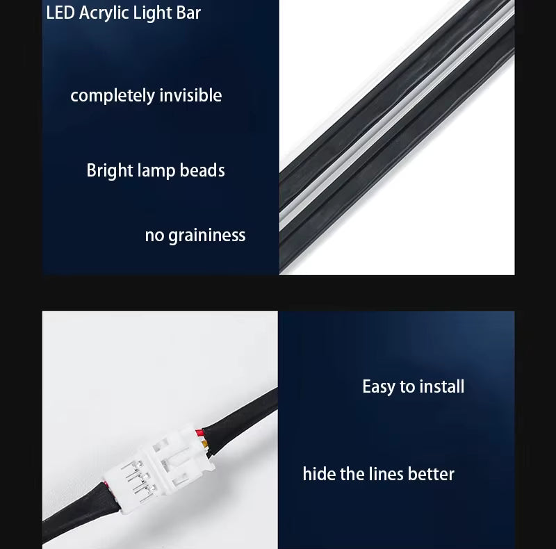 Kit Lumini Ambientale - 6 benzi LED RGB 64 culori pe suport acrilic cu conexiune wireless