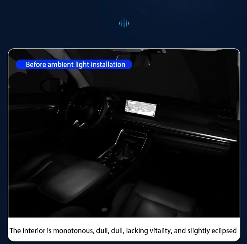 Kit Lumini Ambientale - 6 benzi LED RGB 64 culori pe suport acrilic cu conexiune wireless